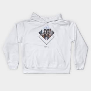 NYC Firefighter Geometric Artwork Kids Hoodie